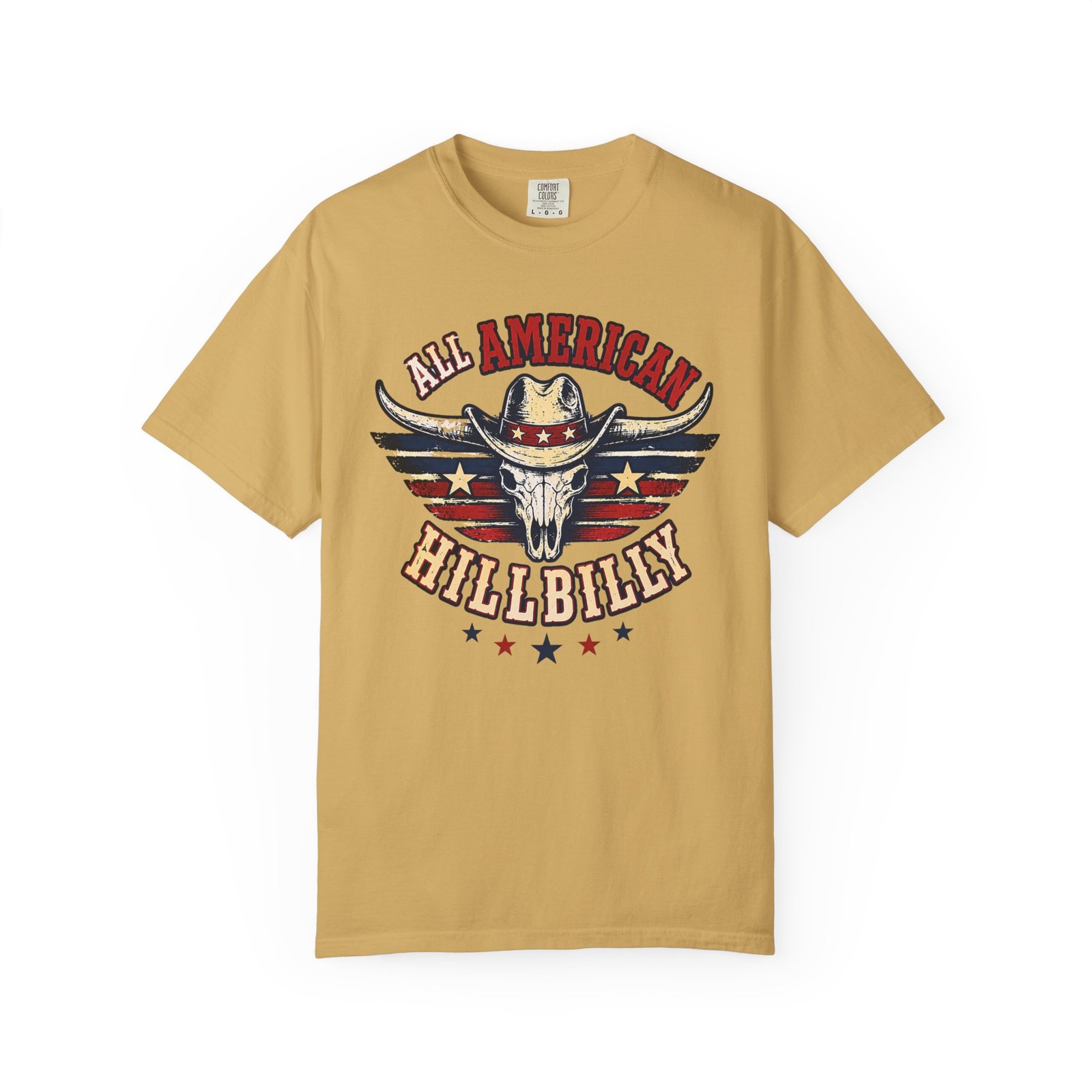 Garment-Dyed T-shirt - Comfort Colors 1717 - All American Hillbilly - Longhorn Steer Skull - Image 22