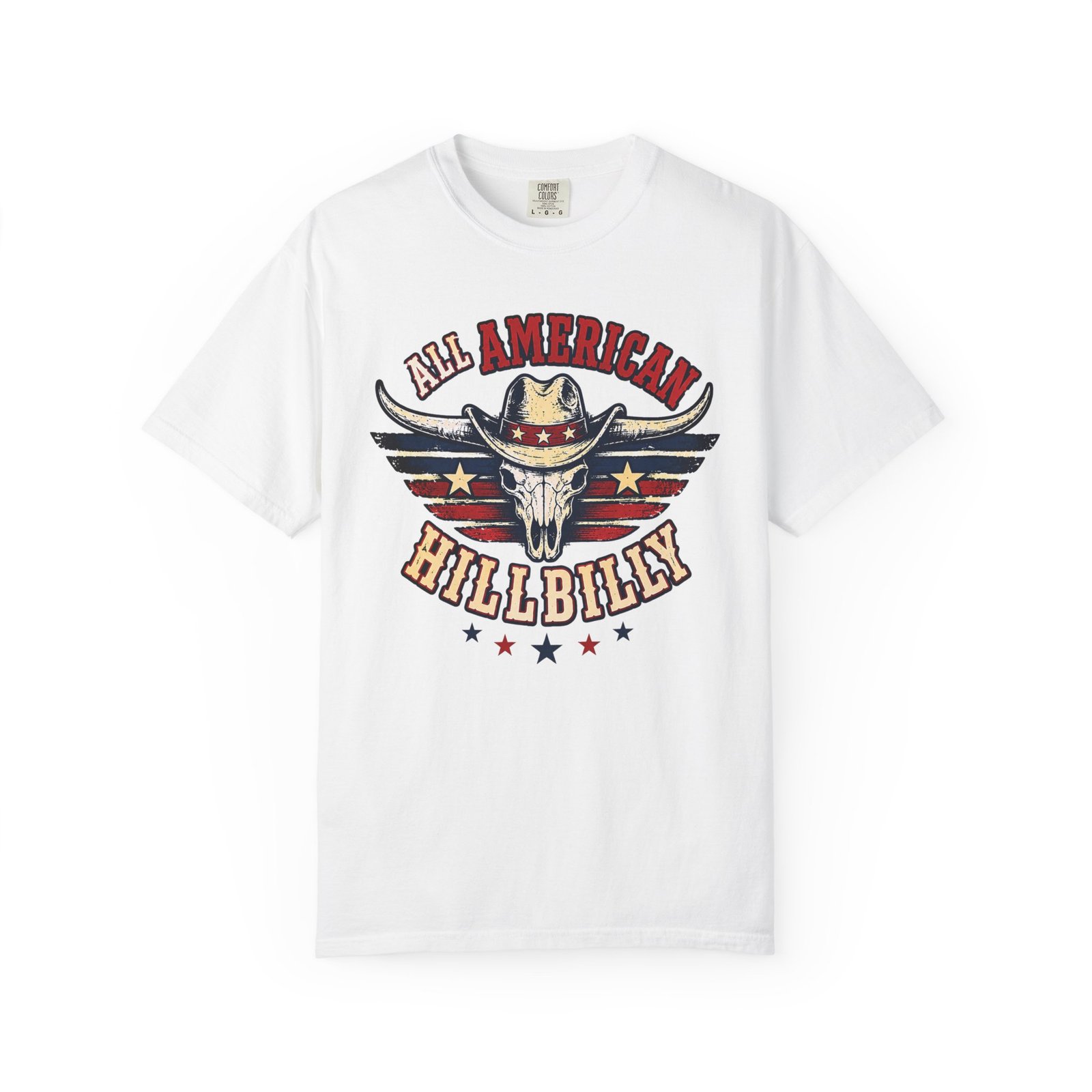 Garment-Dyed T-shirt - Comfort Colors 1717 - All American Hillbilly - Longhorn Steer Skull - Image 12