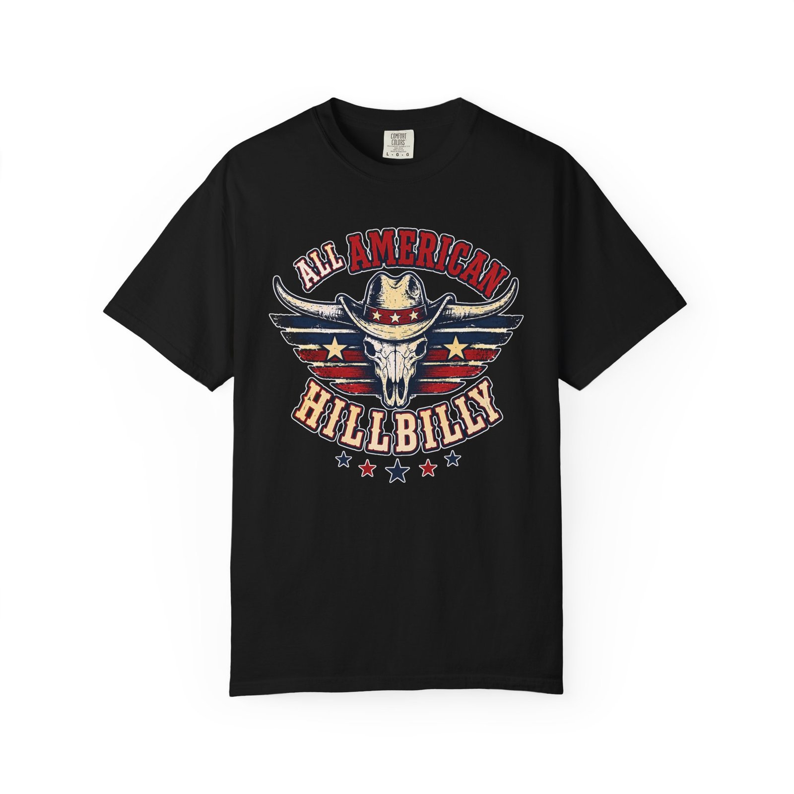 Garment-Dyed T-shirt - Comfort Colors 1717 - All American Hillbilly - Longhorn Steer Skull - Image 11