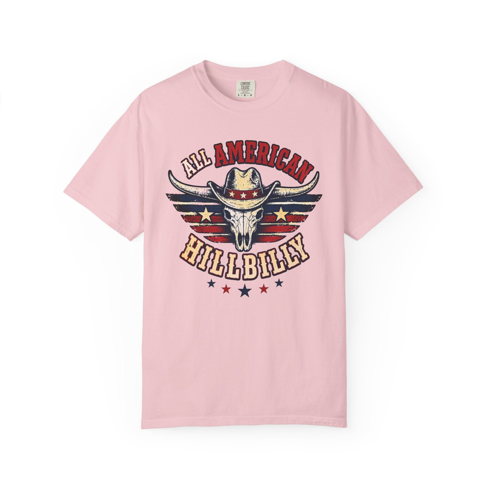 Garment-Dyed T-shirt - Comfort Colors 1717 - All American Hillbilly - Longhorn Steer Skull - Image 23