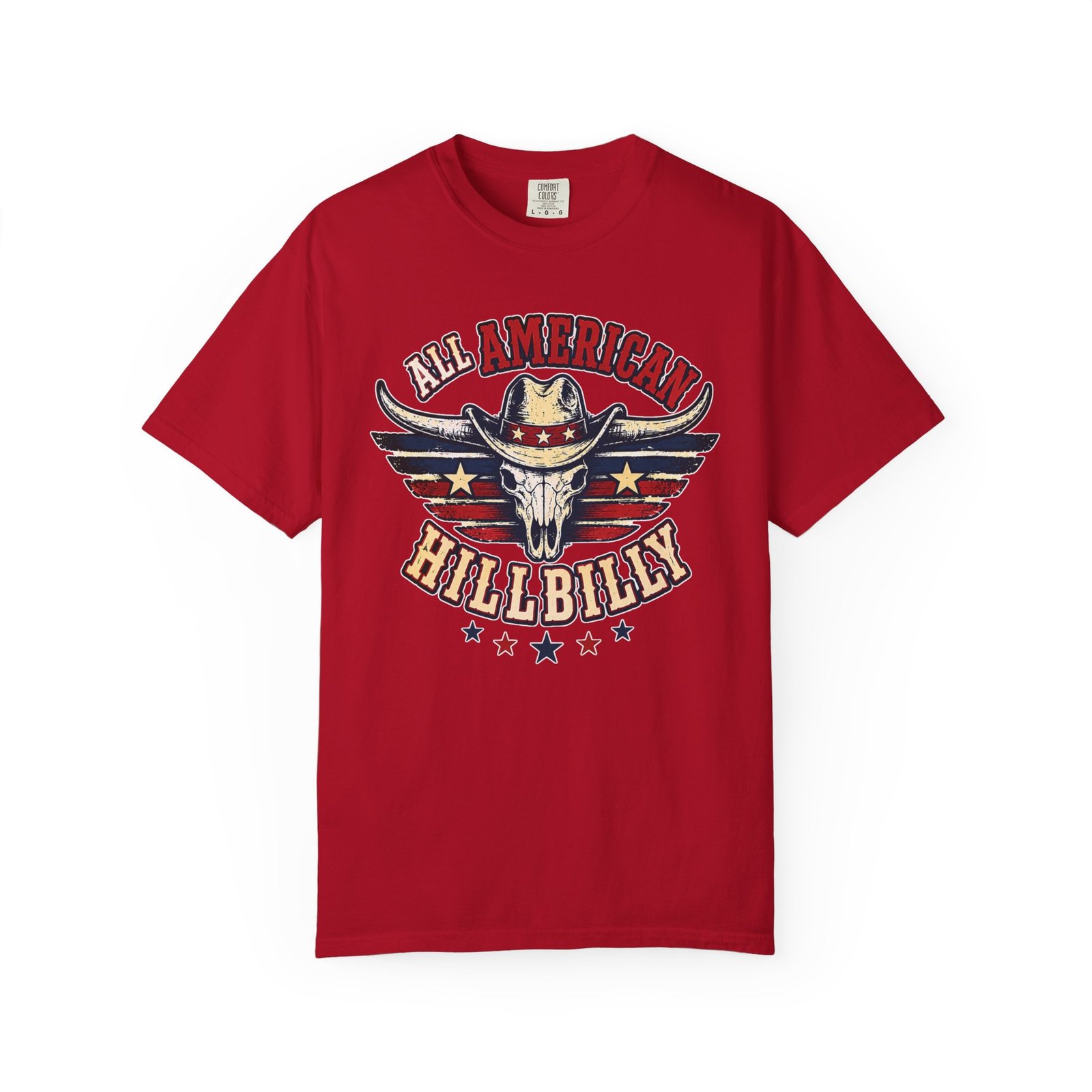 Garment-Dyed T-shirt - Comfort Colors 1717 - All American Hillbilly - Longhorn Steer Skull - Image 17